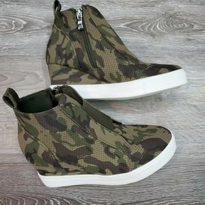 Zoey Camo Wedge Sneakers